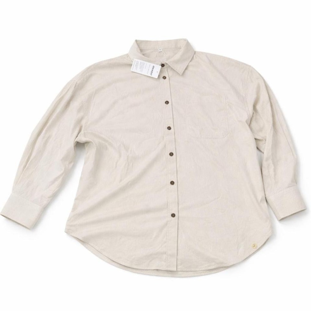 Jekaoyi cream button‎ down shirt Size XL